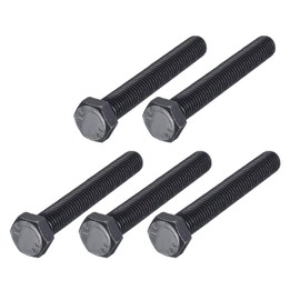 METALLIXITY Hex Bolts (M12-1.75x90mm) 5Pcs, 8.8 Grade Carbon Steel Fully Threaded Black Oxide, Coarse Thread UNC Hex Head Screw Bolt - for Furniture Repair