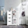 Yaheetech Wooden Floor Cabinet, Side Storage Organizer with 4 Drawers
