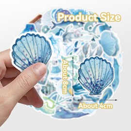 Pack of 50 sea animal stickers, ocean style under the sea sea life stickers, for water bottles, laptop, skateboard, luggage, for birthday party, scrapbook, skat eboard sticker