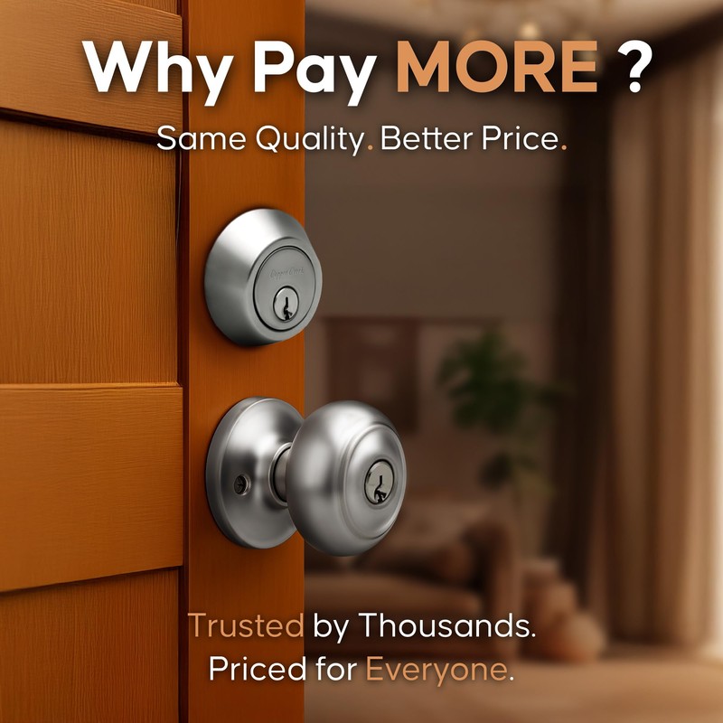 Copper Creek CKDB141PS Colonial Door Knob Keyed Alike with Deadbolt