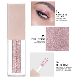 Liquid Glitter Eyeshadow, Diamond Shimmer Eyeshadow, Quick-Dry & Long Lasting Liquid Eye Shadow with Applicator, Highly Pigmented Liquid Eyeliner Pen with Fine Sparkle for Eye Make Up (Fantasy Pink)