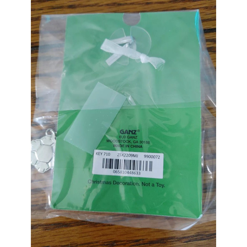 GANZ Monogram Initial Large Letter "N" 2020 Silver Christmas Ornament