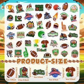 Tigeen 48 Pcs Football Patches Iron on Sports Ball Chenille Iron on Patches Hat Patches Bulk Football Embroidered Patches for Hats Clothes Pants Jeans Repair Patch Kit Sew on Applique DIY Accessory