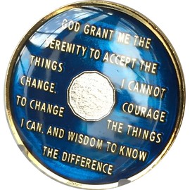 Ranger Industries 2 Year AA Medallion Metallic Midnight Blue Sobriety Chip II