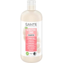 SANTE Naturkosmetik Sensitive Care Shampoo Probiotics + Triple Protein Complex, Vegan Hair Shampoo for Strengthened and Moisturised Hair, Suitable for a Sensitive Scalp, 500 ml