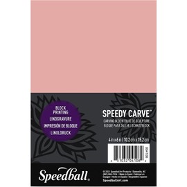 Speedball Speedy-Carve Premium Printmaking Blocks - 4" x 6" Pink Carving Material, Soft & Precise (6-Pack) - Perfect for Custom Stamps, Block Printing & Art Projects