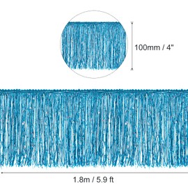 sourcing map 2 Yards of 10cm/4" Sequin Fringe Trim Sparkling DIY Fringe Tassel Trim Ribbon for Costume Clothes DIY Sewing Crafts Decoration, (5.9 ft/1.8m) Blue