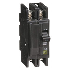 Square D Unit Mount Circuit Breaker, QOU, Number of Poles 2, 40 Amps, 120/240VAC, Standard