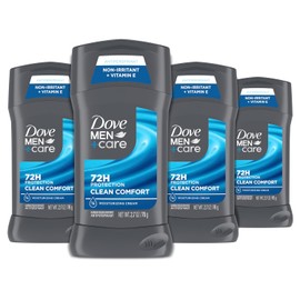Dove MenCare - Desodorante antitranspirante en barra Clean Comfort 4 unidades 72 horas de proteccin contra el sudor y el olor, antitranspirante para  