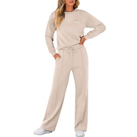 ANRABESS Women 2 Piece Set Long Sleeve Sweatsuit Sweatpants Tracksuit Sweat Casual Matching 2024 Travel Fall Trendy Outfits Large