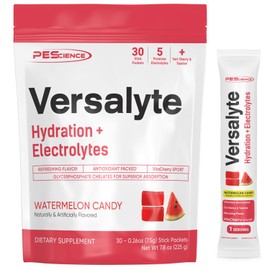 PEScience Versalyte Keto Electrolyte Powder, Sugar Free, Watermelon Candy, 30 Single Serving Packets, Hydration Powder