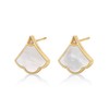 925 Sterling Silver Mother of Pearl Fan Stud Earrings with