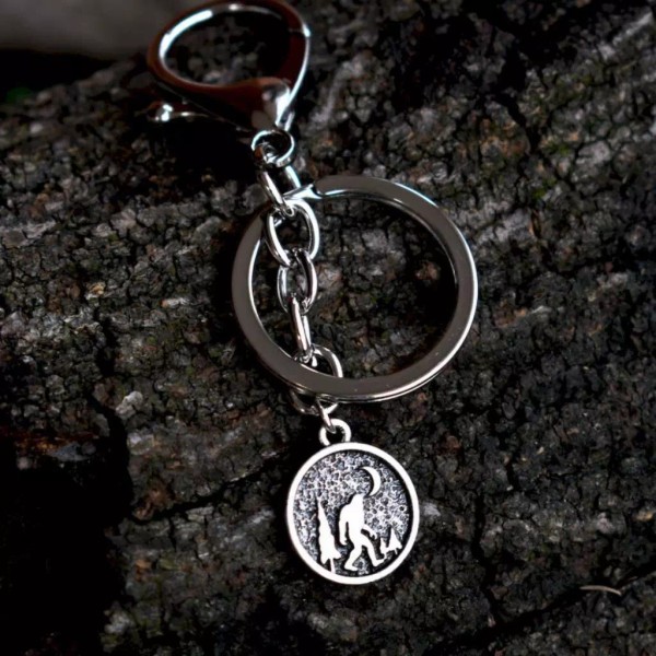 The Tiny Dragon BIGFOOT KEYCHAIN 0.65" Sasquatch Charm Mountain Wilderness