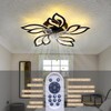 haodengshi 25" Black Geometric Ceiling Fan with Lights and Remote