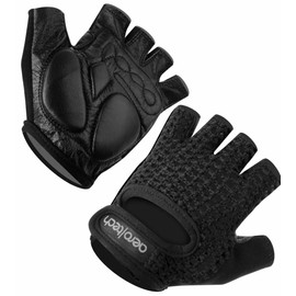 AERO|TECH|DESIGNS | Crochet Cycling Gloves | Extra Thick Gel Padded Palms | Small | Black