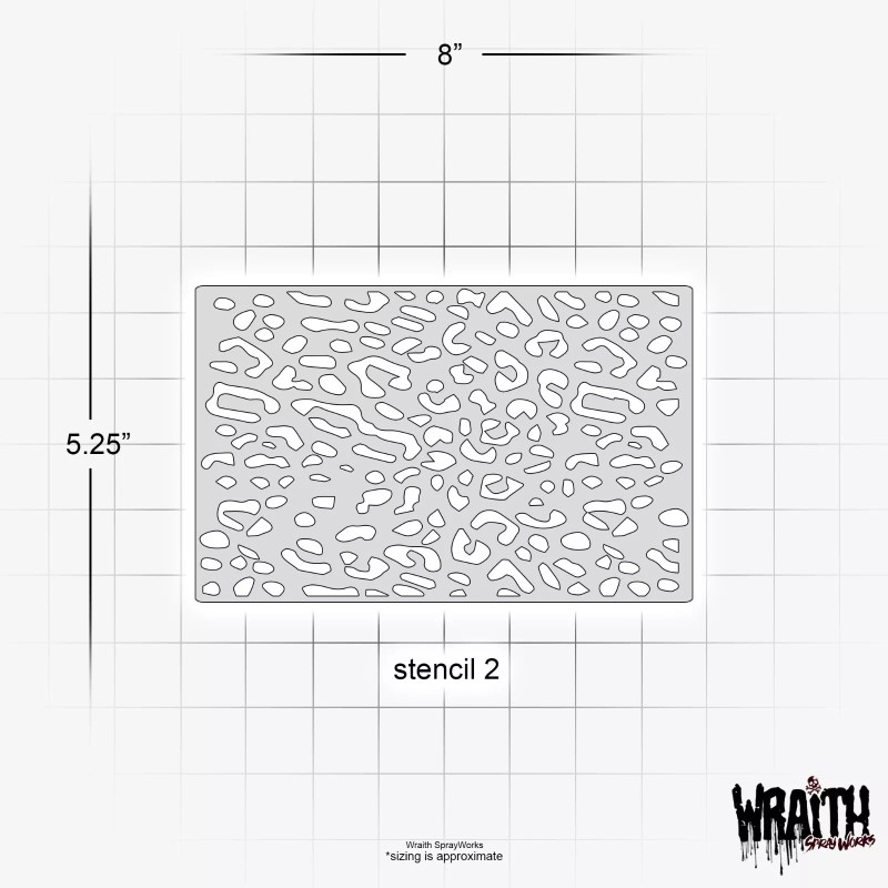 Wraith SprayWorks Zebra Leopard Pattern Set - Reusable Airbrush Stencil
