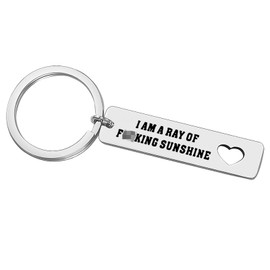 Xiahuyu Funny Keychain Gifts for Women Men I am A Ray of Sunshine Keychain Motivational Jewelry Christmas Birthday Gifts Inspirational Gifts for Friends Family