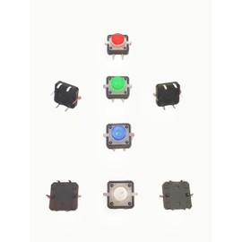 3.3V 5V PCB Mount DIP Illuminated Momentary Tactile Push Button Switch with LED Light 12×12mm Total 28pcs for Arduino/SparkFun/littleBits/DIY/Industrial Use Projects (Blue)