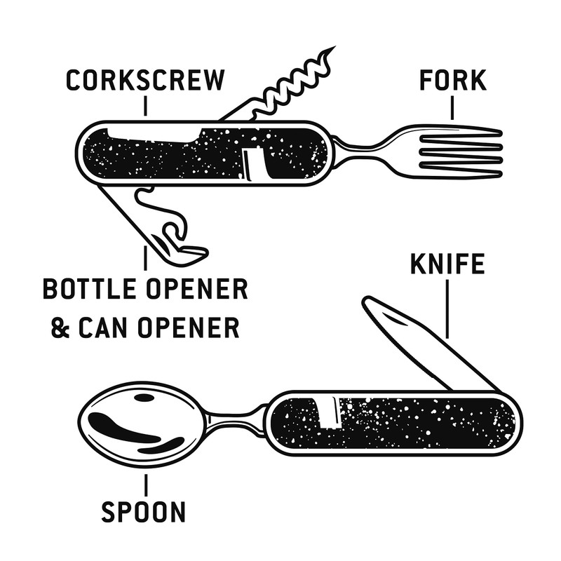 Gentlemen’s Hardware Camping Cutlery Tool Stainless Steel, Yellow, 40 x