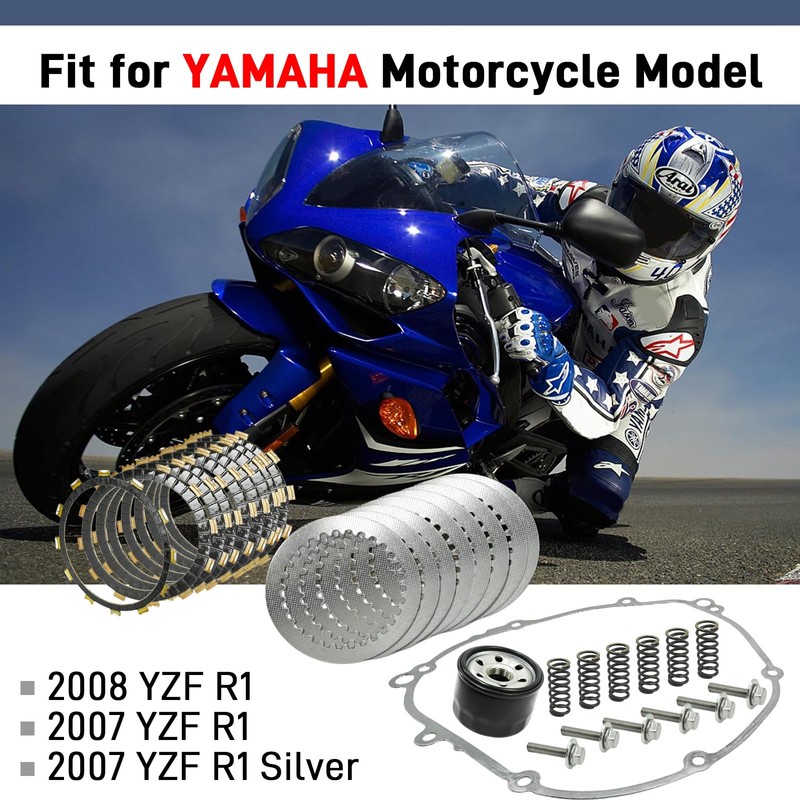 Clutch Kit & Friction Steel Plates Cover Gasket Compatible with