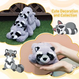 Slojkardon Raccoon Plush, 11in Weighted Raccoon Stuffed Animals Small Cute Plush Toys, Realistic Stuffed Raccoons Weighted Plush Doll Toys for Kids, Toddler, Birthday Gift