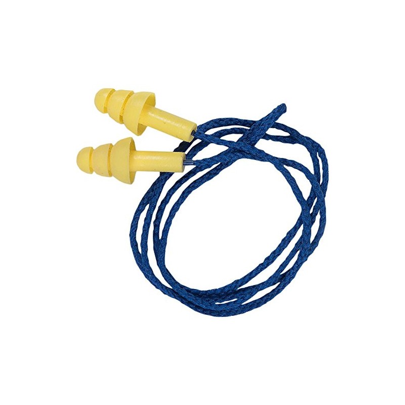 Connex COXT938700 Earplugs on Strap, Yellow/Blue, 25 dB