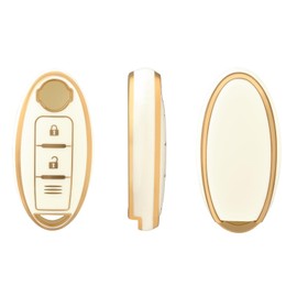 OFFCURVE Key Case Car Key Cover Key Case Protective Cover for Nissan X-Trail T31/T32 Qashqai J10/J11 Juke Micra March Note Pulsar Cube Leaf Roadster Infiniti FX35/Q50