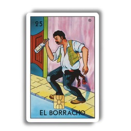 Loteria Custom Decal Credit Card Cover Vinyl Skin Sticker:_El Borracho_Large Chip