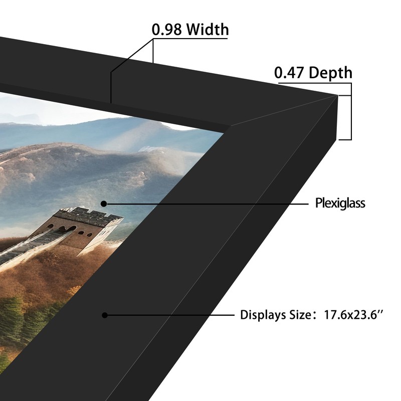 Picrit 18x24 Picture Frame, Photo Frame for Wall Mounting Display,
