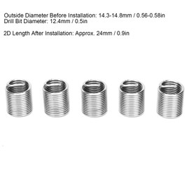 QANYEGN 20Pcs Thread Repair, Wire Screw Sleeve Thread Repair Inserts, 304 Stainless Steel Screw Repair Sleeve Assortment Kit(2D)