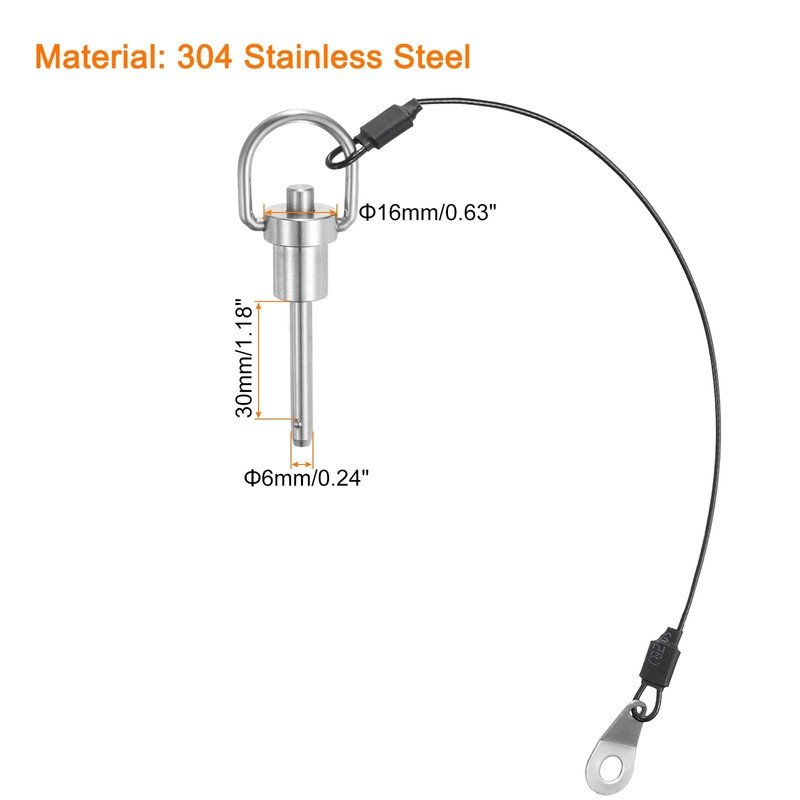sourcing map Ball Locking Pins with Button Handle, 6mm Pin