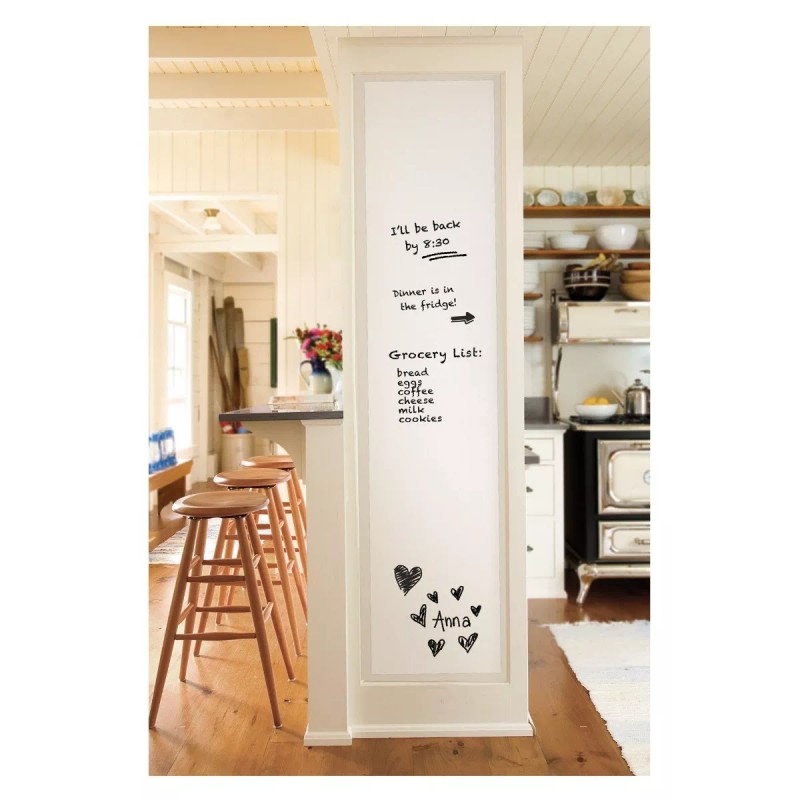TechMel Pizarron Blanco Vinil Plumin Adherible 200cm X 45cm Lavable