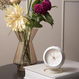Karlsson 'Globe' Alarm Clock - Designed by Armando Breeveld (White/gold - 9.5cm)
