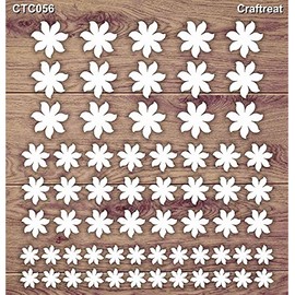 CrafTreat Laser Cut Chipboard Embellishments for Crafting Scrapbooking and Card Making - Flower 2 - Size: 5.5X6 Inches - Flower Embellishments for Jewellery Making