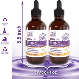 Dead Sea Collection VERSAINSECT ollection Body Oil with Retinol - Dry Skin Moisturizer and Hydrating Massage Oil - Nourishing Bath Oil-Increase Skin Elasticity and Provide Anti-Aging Support for Your Body (Pack of 2)