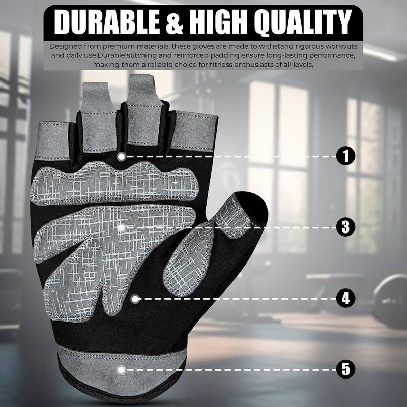 Men’s Women Gym Gloves for Weightlifting, Training & CrossFit –