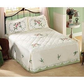 Floral Hummingbird Bedspread, Multi, King