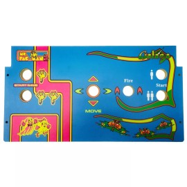 DIY Retro Arcade Skinned Ms Pacman Galaga 20 Year Reunion Replacement Control Deck for Arcade1Up - Add Black T Mold
