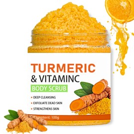 Turmeric And Vitamin C Body Scrub, Exfoliating Body Scrub With Turmeric, Dead Skin Remover For Body, Improve Dark Spots&Acne, Natural Deep Cleansing Body Scrub Exfoliator, Body Skin Care, 100g