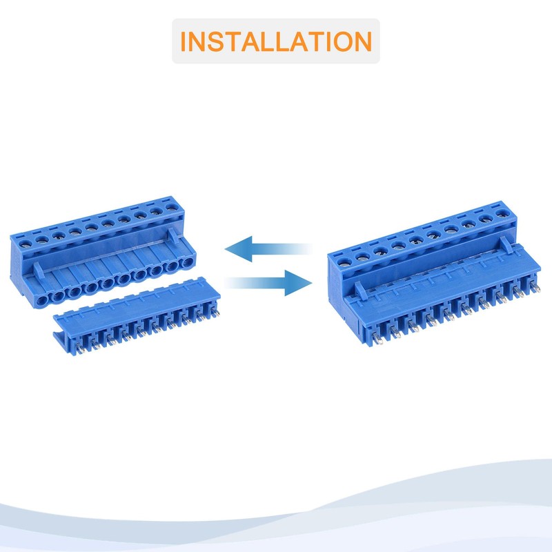 sourcing map 2 Sets PCB Mount 5.08mm Pitch 10 Pin