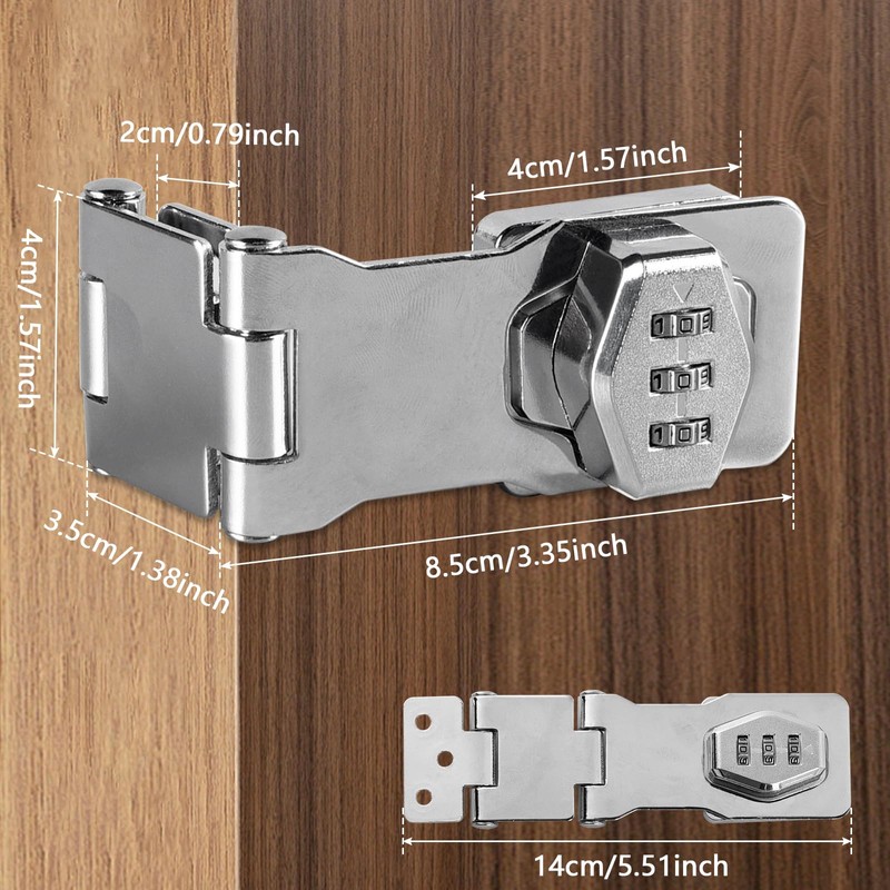 1PC Password Hasp Locks, 90-180 Degree Cabinet Password Locks Fold