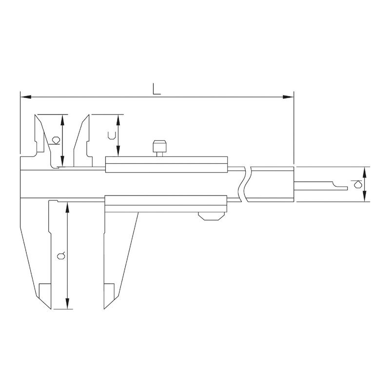 ASIMETO Messschieber mit Feststellschraube 0,05 mm Größe 150 mm