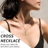 Women's Cross Necklace, Women's Gold Cross Chain, Women's AAA Zirconia