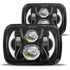 5x7 LED Headlight,JHLion Anti-glare H6054 5x7 7x6 Led Headlights,180W DOT Approved 600% Brighter w/DRL Amber Turn Signal Hi/Low Sealed Beam Compatible with Jeep Cherokee XJ Wrangler YJ GMC Comanche MJ