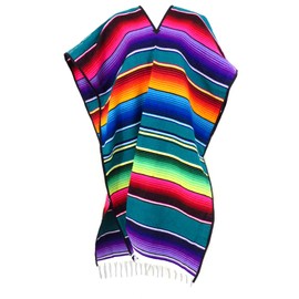 Leos Imports Mexican Sarape Serape Poncho Adult (Assorted Color)