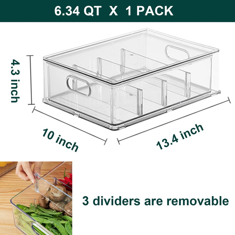 LALASTAR Refrigerator Organizer Bin with Pull-out Drawer, Large Fridge Organizer