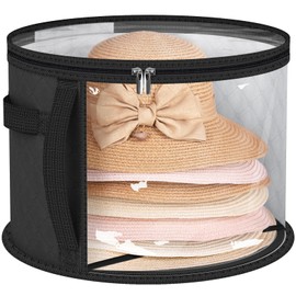 CZBZYMYYY Hat Organizer Bag for Travel and Storage, Ultra-large Capacity Caps Cowboy Hat Organizer for Closet With Handles, Hat Box Storage for Women & Men (Black)