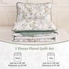 Anibedding King Size Quilt Sets Green Floral Pattern Quilt Bedding