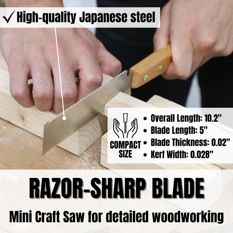 KAKURI Mini Japanese Pull Saw 5" - Ryoba Double Edge