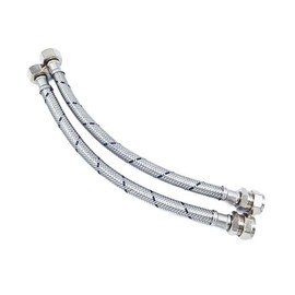 Pair of Flexible Hose Pipe Connectors Tails 1/2" x 15mm Compression 500mm WRAS
